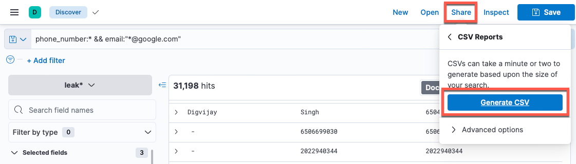 Generate CSV Generate CSV